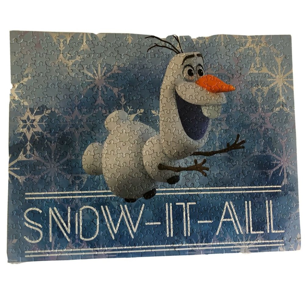 Disney Frozen Olaf Jigsaw Puzzle Kids 500 Piece Blue Snow-It-All Snowflake - Picture 1 of 8